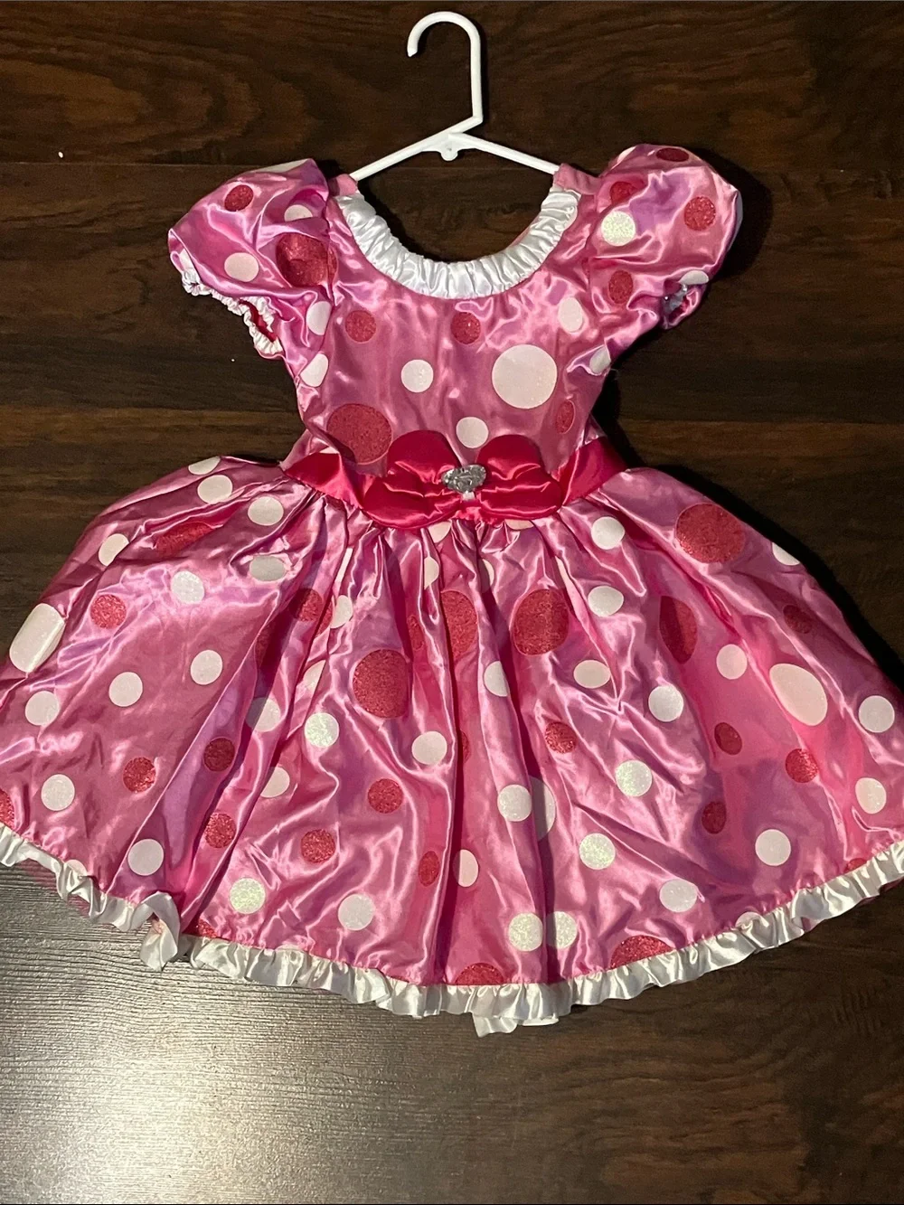 Disney Pink Polka Dot Girls' Costume Dress with Bow